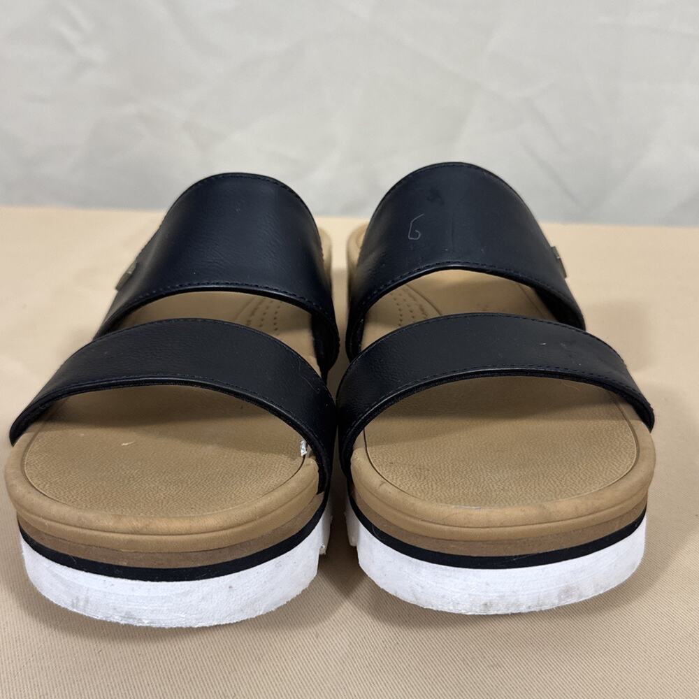 Reef Cushion Vista Hi Women’s 7 Black Platform Slide Sandals Arch Support - Picture 2 of 8